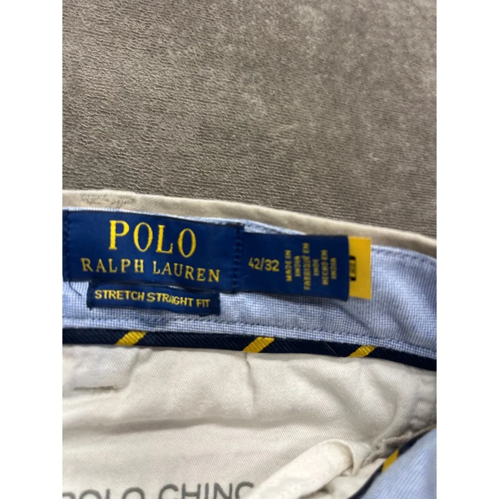 Polo Ralph Lauren Mens 42x32 Stretch Straight‎ Fit Chino Pants Khaki Tan Twill